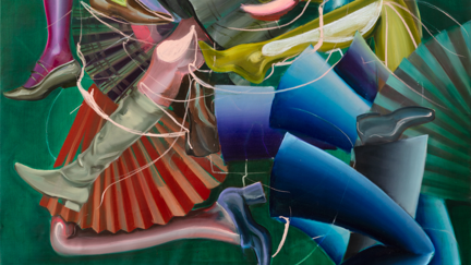 Justine Otto, Crowds III, 2025, Öl auf Leinwand, 210 x 190 cm 